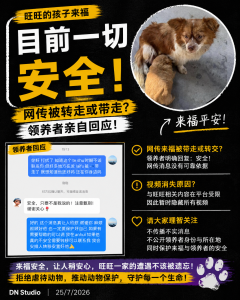旺旺孩子来福被转走？领养者回应一切安全，相关视频疑被迫隐藏